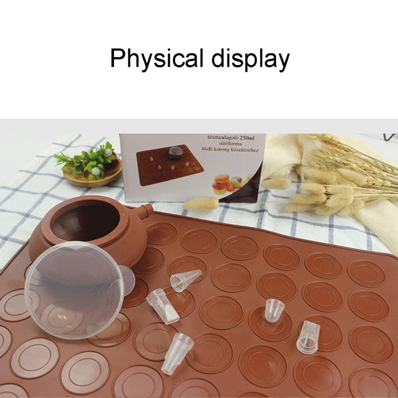 Premium Silicone Baking Mat Macaron Mold Set With Oven Safe Frame 9