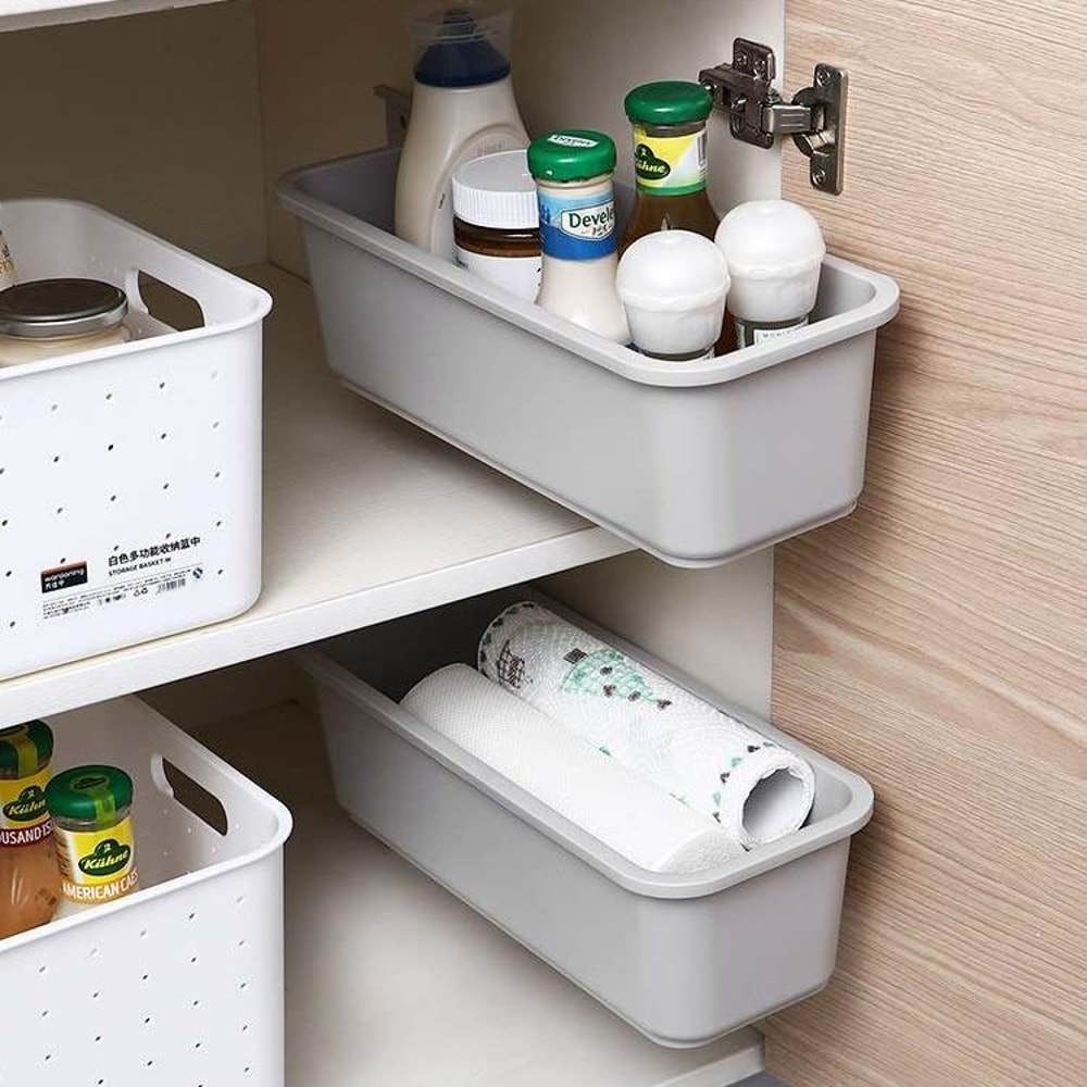Wall Mounted Spice Drawer Rack Space Saving No Drill Kitchen Storage Organizer 4