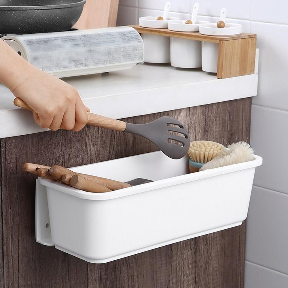 Wall Mounted Spice Drawer Rack Space Saving No Drill Kitchen Storage Organizer 1