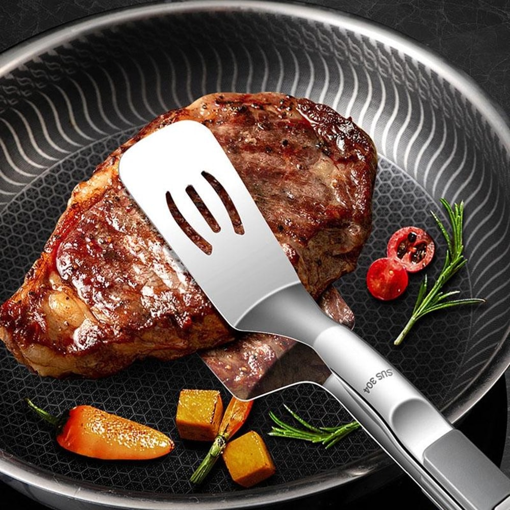 Premium Stainless Steel Fish Grill Spatula With Locking Handle 5