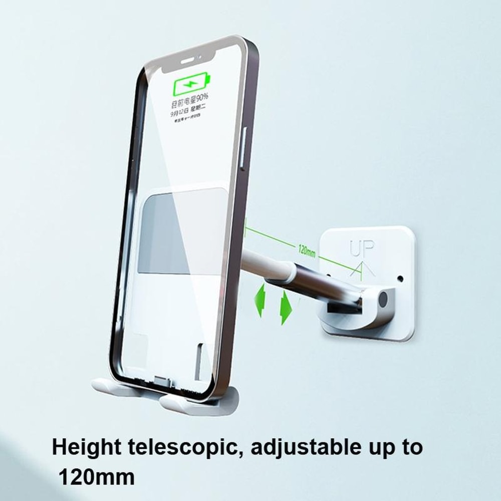 Foldable Wall Mount Mobile Phone Holder For Bathroom Kitchen 2