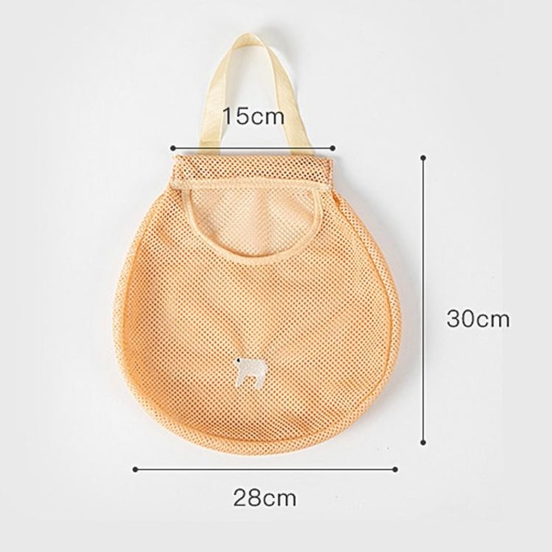 Wall Mount Mesh Storage Bag For Fruits Vegetables Multi Function Kitchen Organizer 2