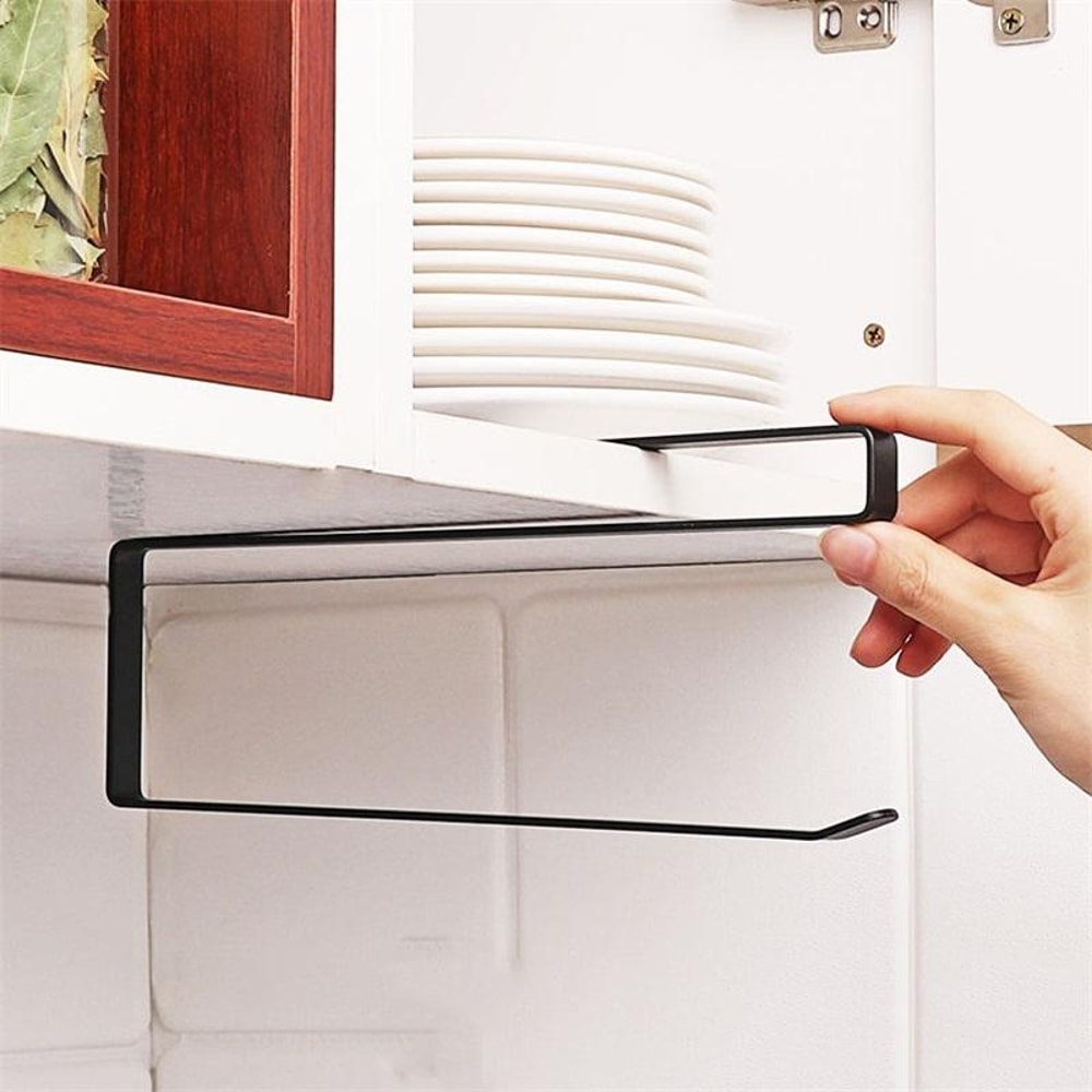 Premium Door Cabinet Hanging Paper Towel & Cling Film Rack