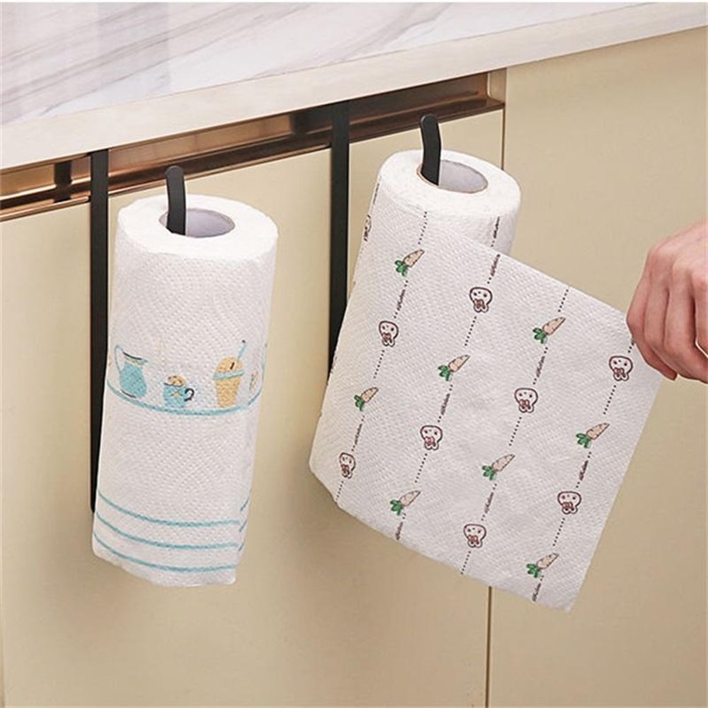 Premium Door Cabinet Hanging Paper Towel & Cling Film Rack