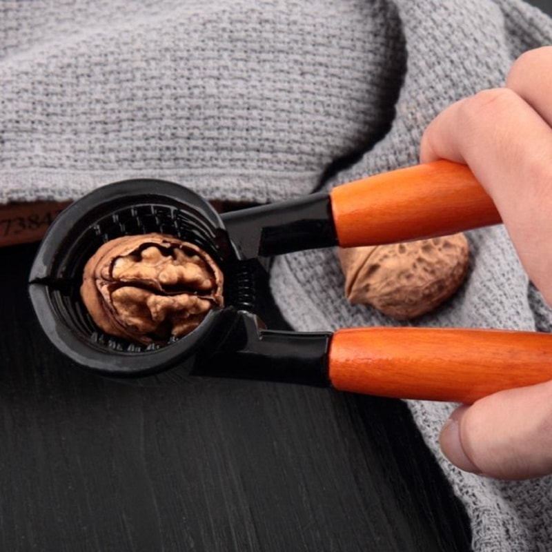 Premium Wood Handle Walnut Cracker & Nut Sheller Tool