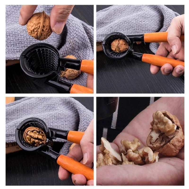 Premium Wood Handle Walnut Cracker & Nut Sheller Tool