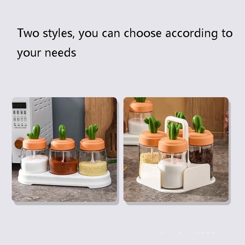 Cactus Layered Kitchen Seasoning Bottle Set Spice Organizer 1