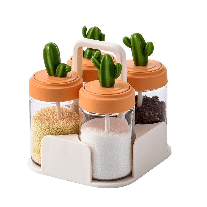 Cactus Layered Kitchen Seasoning Bottle Set Spice Organizer 8