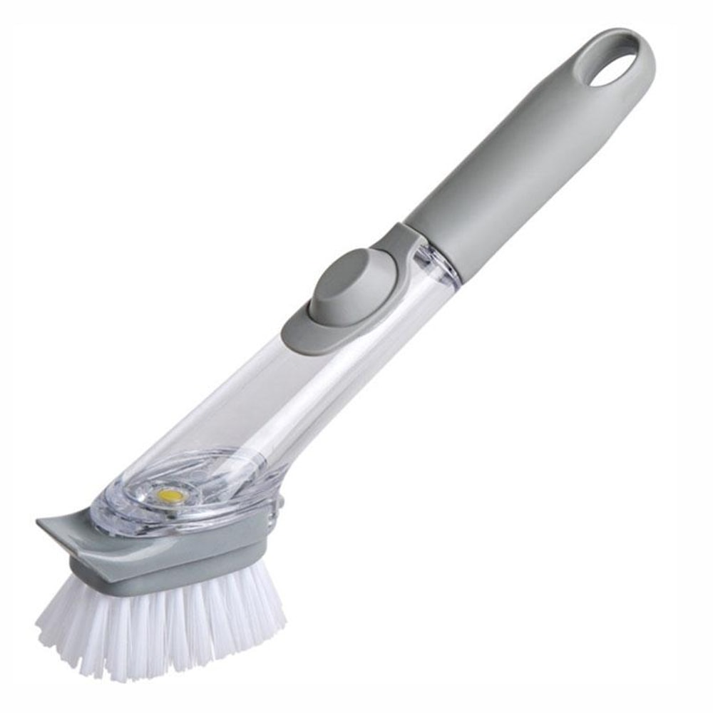 Kitchen Long Handle Automatic Liquid Filling Non Stick Pan Scrubber Cleaning Brush 10