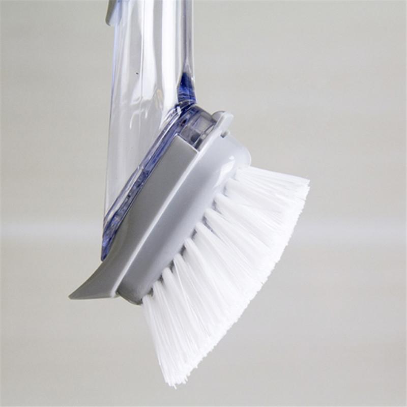 Kitchen Long Handle Automatic Liquid Filling Non Stick Pan Scrubber Cleaning Brush 2