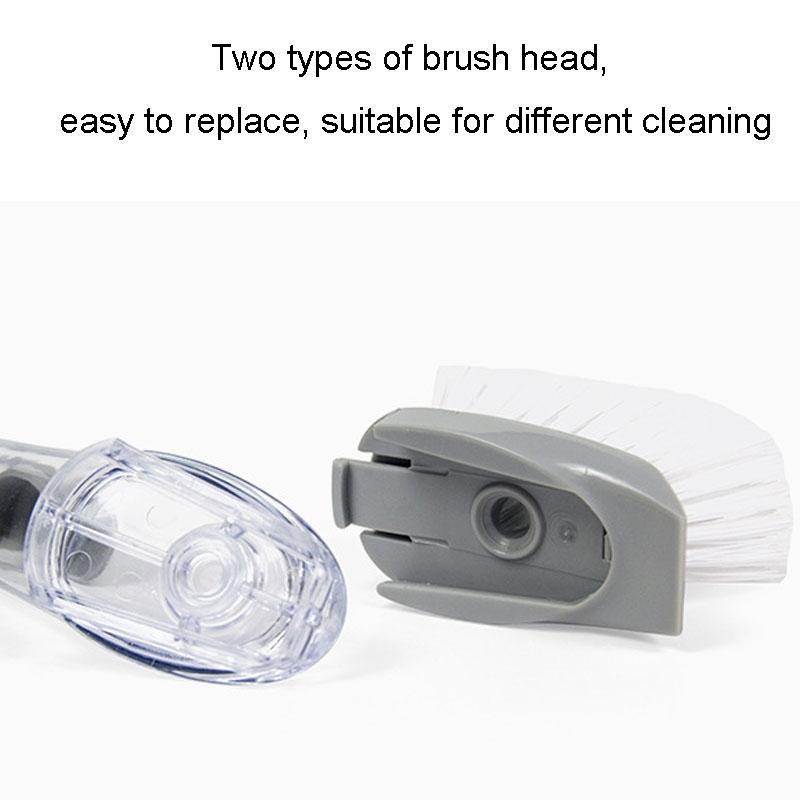 Kitchen Long Handle Automatic Liquid Filling Non Stick Pan Scrubber Cleaning Brush 4
