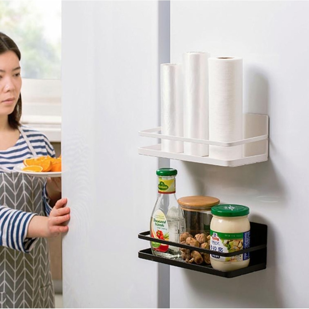 Premium Magnetic Refrigerator Side Storage Rack Space Saving Fridge Side Organizer Magnetic Fridge 4