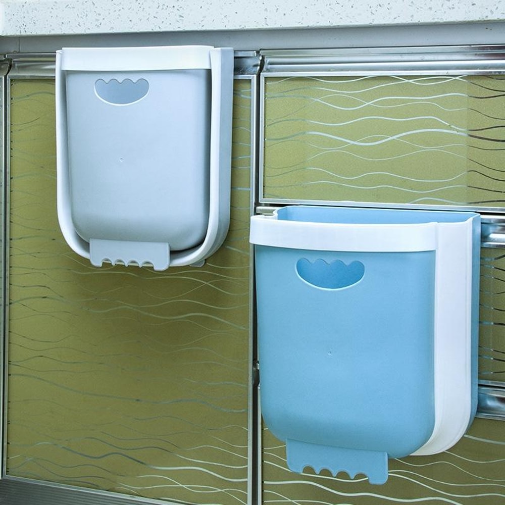 Folding Car Home Trash Can Wall Mounted Organizer 3