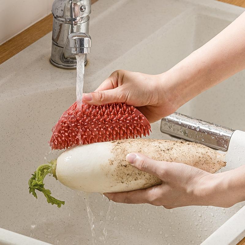 Multifunctional Silicone Kitchen Cleaning Brush Scouring Pad 2