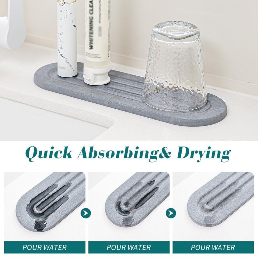 Premium Diatomite Drying Mat Set QuickDry Bathroom Kitchen Counter Mat 3