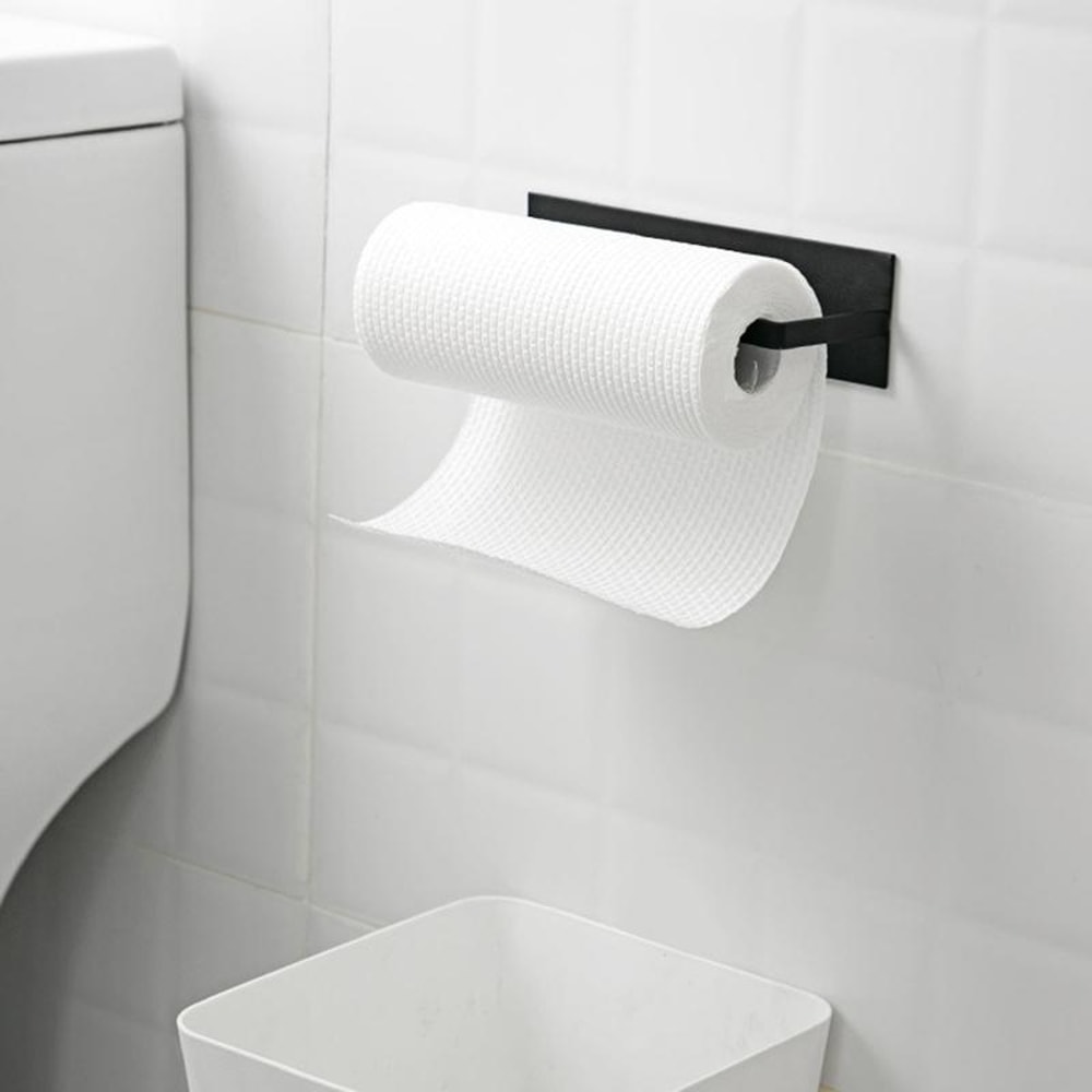 Punch Free Wall Mounted Bathroom Towel Rack Kitchen Roll Holder 2