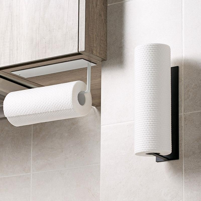 Punch Free Wall Mounted Bathroom Towel Rack Kitchen Roll Holder 4