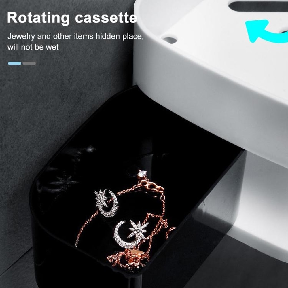 Premium Rotating Shower Shelf & Bathroom Storage Rack Seamless Tripod Wall Mounted Corner Caddy