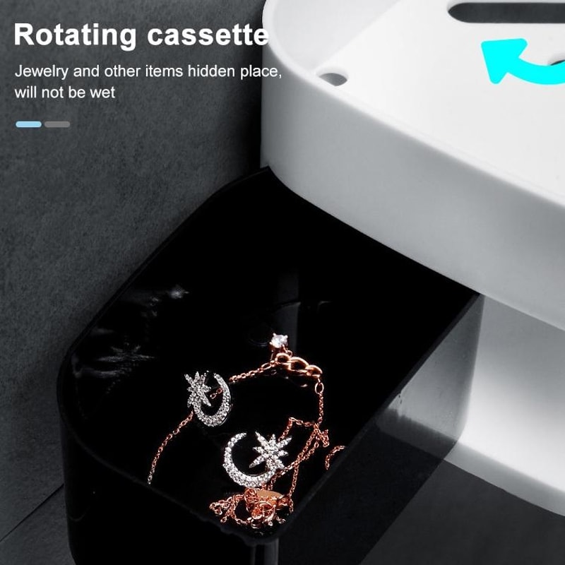 Premium Rotating Shower Shelf & Bathroom Storage Rack Seamless Tripod Wall Mounted Corner Caddy