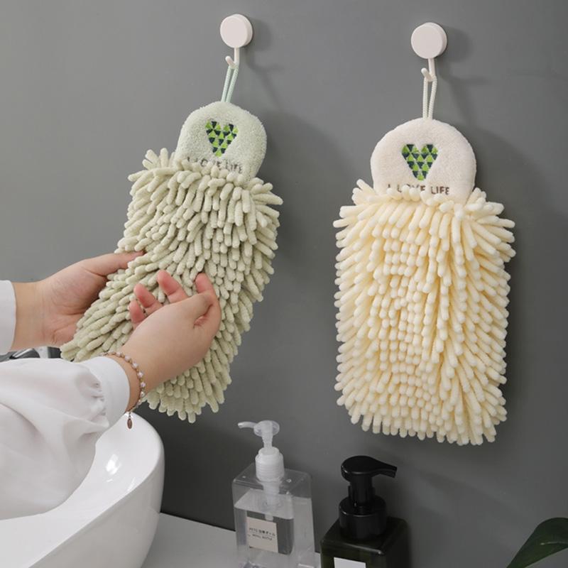 Quick Dry Cartoon Embroidered Kitchen Hand Towel Hanging Soft Durable 2