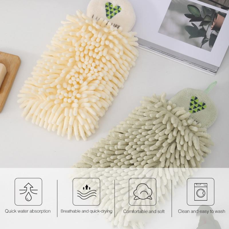 Quick Dry Cartoon Embroidered Kitchen Hand Towel Hanging Soft Durable 5