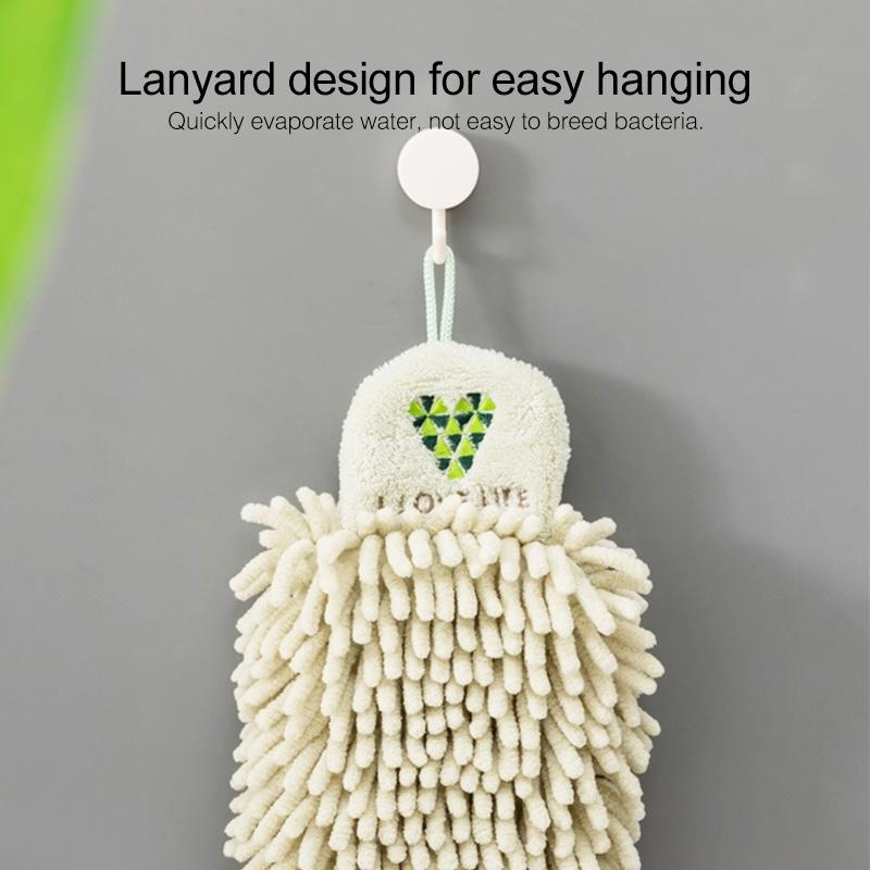 Quick Dry Cartoon Embroidered Kitchen Hand Towel Hanging Soft Durable 6