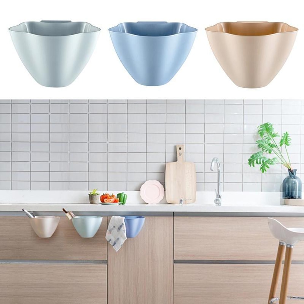Space Saving Kitchen Cabinet Hanging Trash Bin Durable Convenient 4