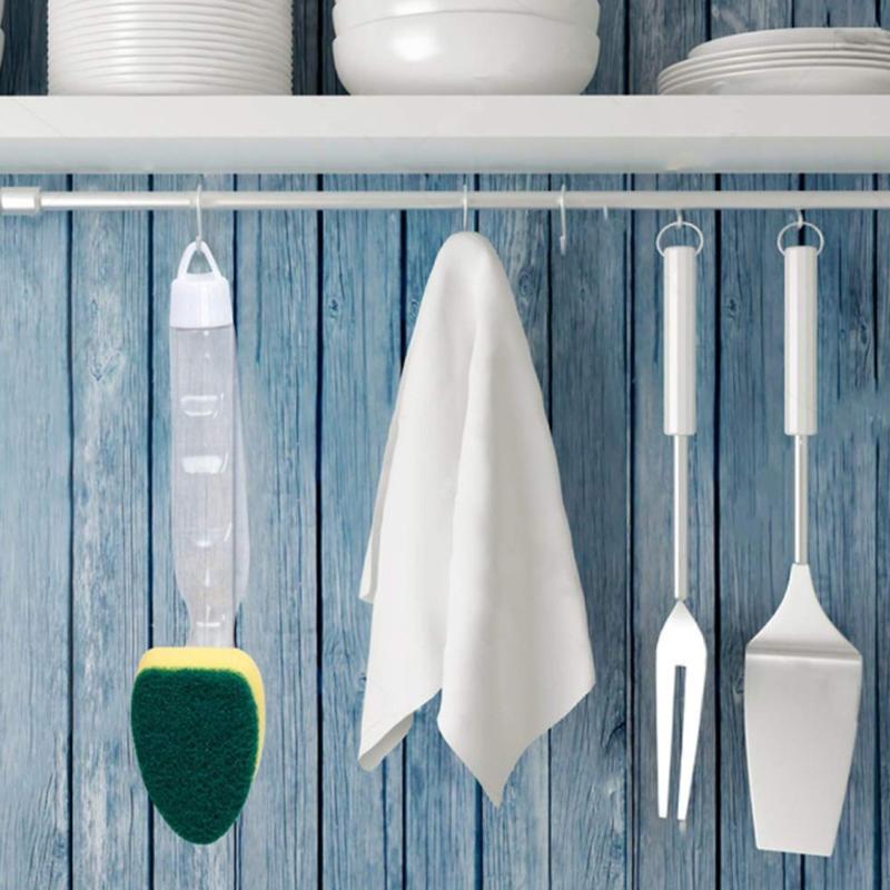 Automatic Liquid Dispensing Kitchen Cleaning Brush With Removable Sponge Heads 8