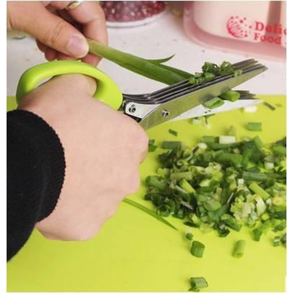 Multi Layer Herb Scissors Kitchen Chopper Basil Rosemary Scallion Cutter 1