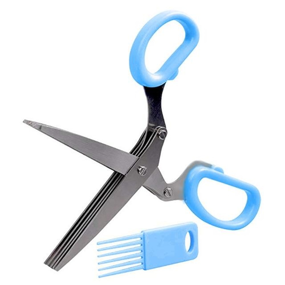 Multi Layer Herb Scissors Kitchen Chopper Basil Rosemary Scallion Cutter 6