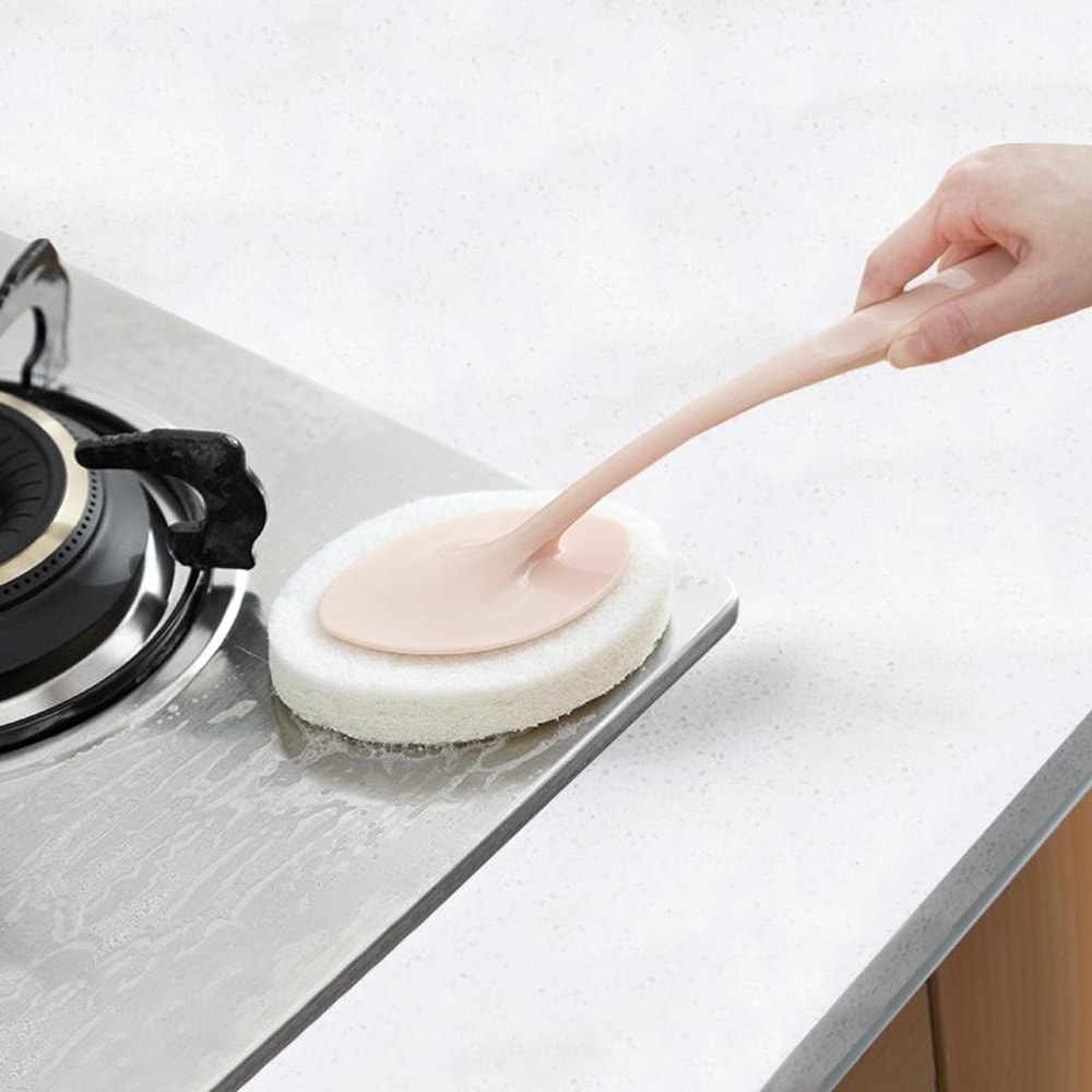 Premium Handheld Sponge Cleaning Tool With Replaceable Sponge Brush For Kitchen Bathroom 2