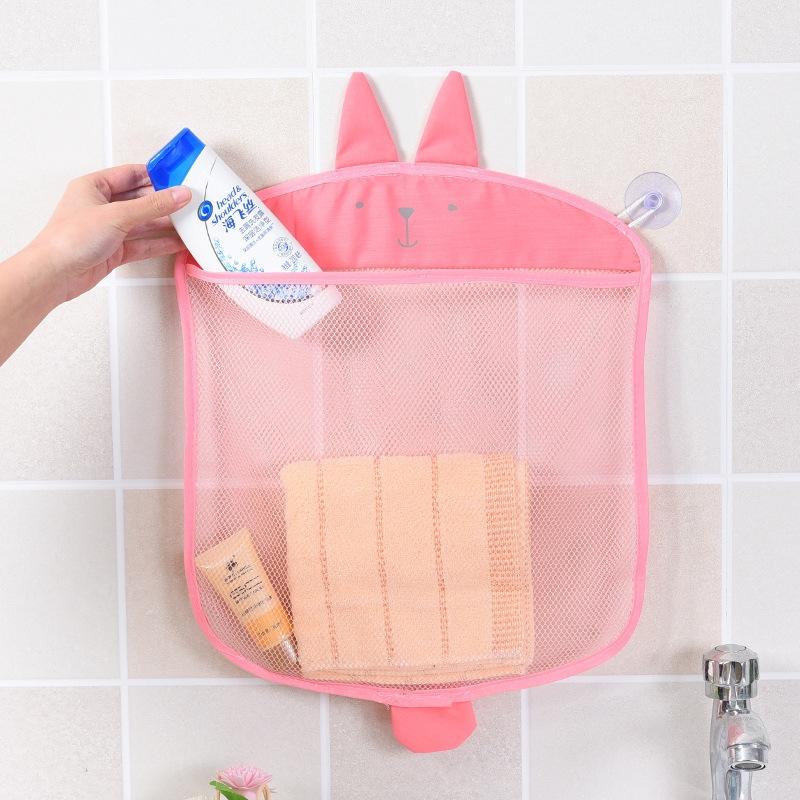 Cartoon Hanging Bathroom Storage Organizer Kids Bath Toy Shampoo Hanging Mesh Bag 1