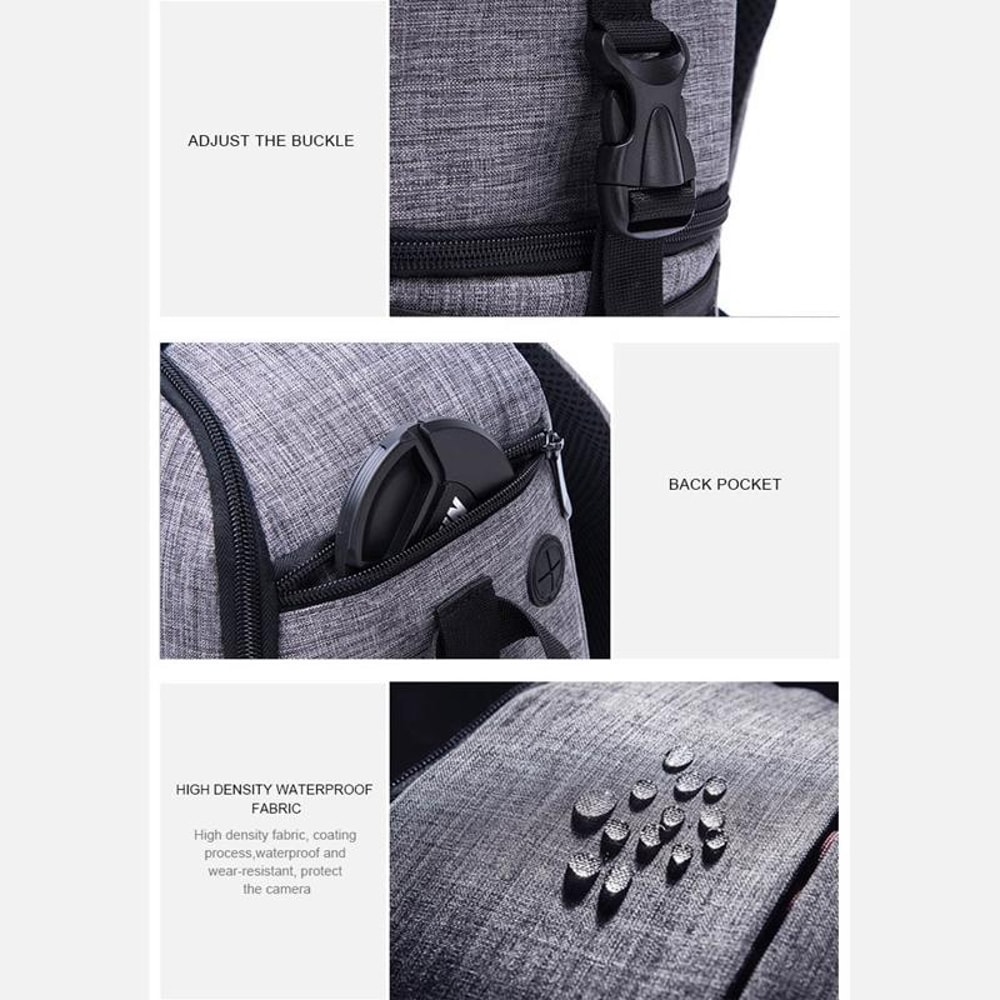Multi Functional Waterproof Camera Backpack With Padded Shockproof Camera Bag Compartments 2
