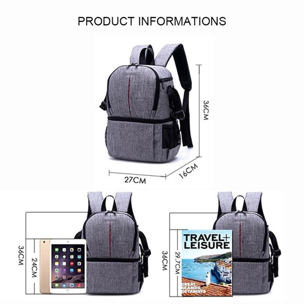 Multi Functional Waterproof Camera Backpack With Padded Shockproof Camera Bag Compartments 6