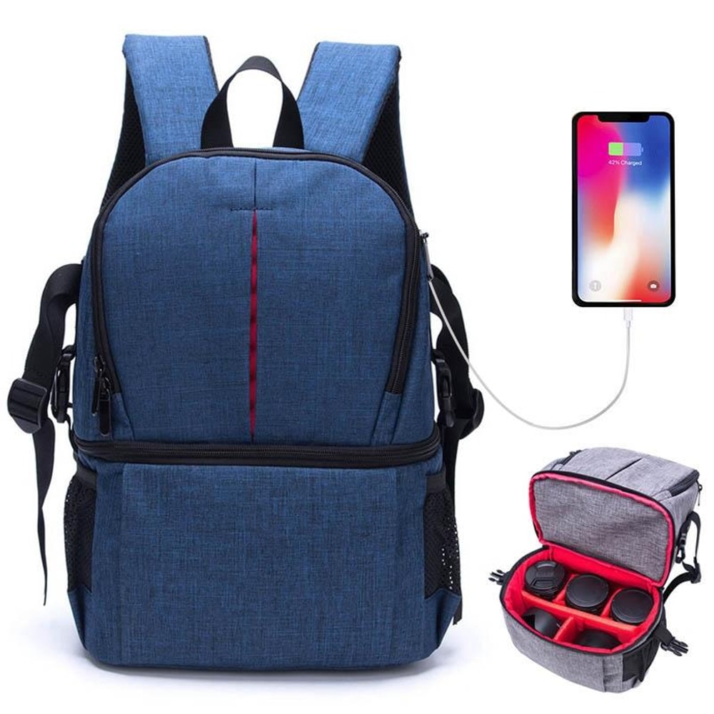 Multi Functional Waterproof Camera Backpack With Padded Shockproof Camera Bag Compartments 13