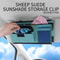 Premium Sheepskin Leather Car Sun Visor Storage Bag Organizer Pouch 3