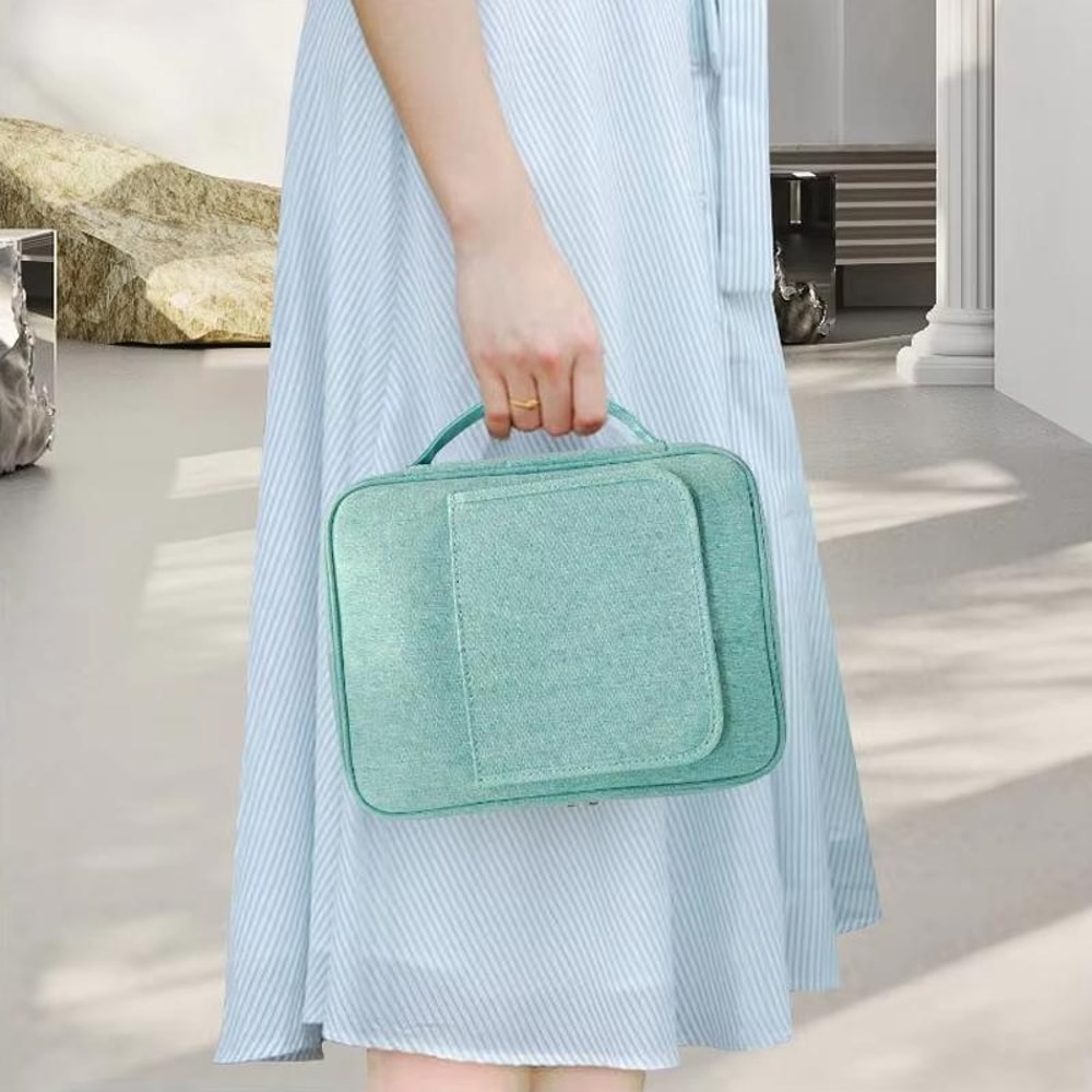 Portable Book Storage Organizer With Handle Stand Tablet Reading Bag 1