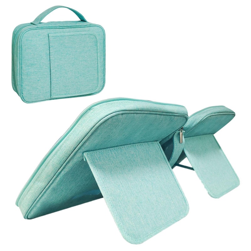 Portable Book Storage Organizer With Handle Stand Tablet Reading Bag 6