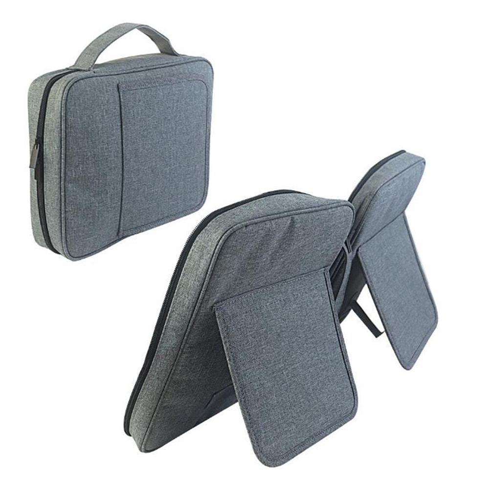 Portable Book Storage Organizer With Handle Stand Tablet Reading Bag 3