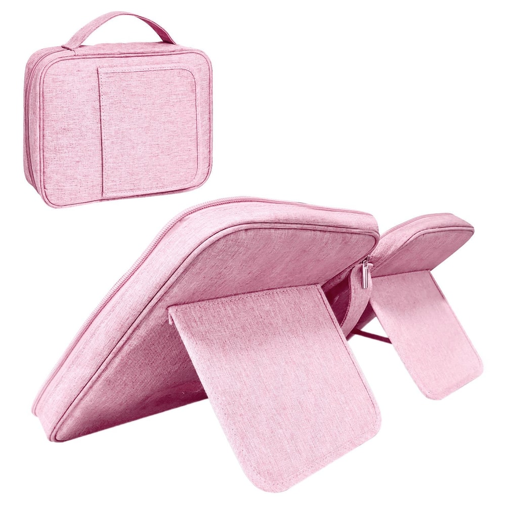 Portable Book Storage Organizer With Handle Stand Tablet Reading Bag 7