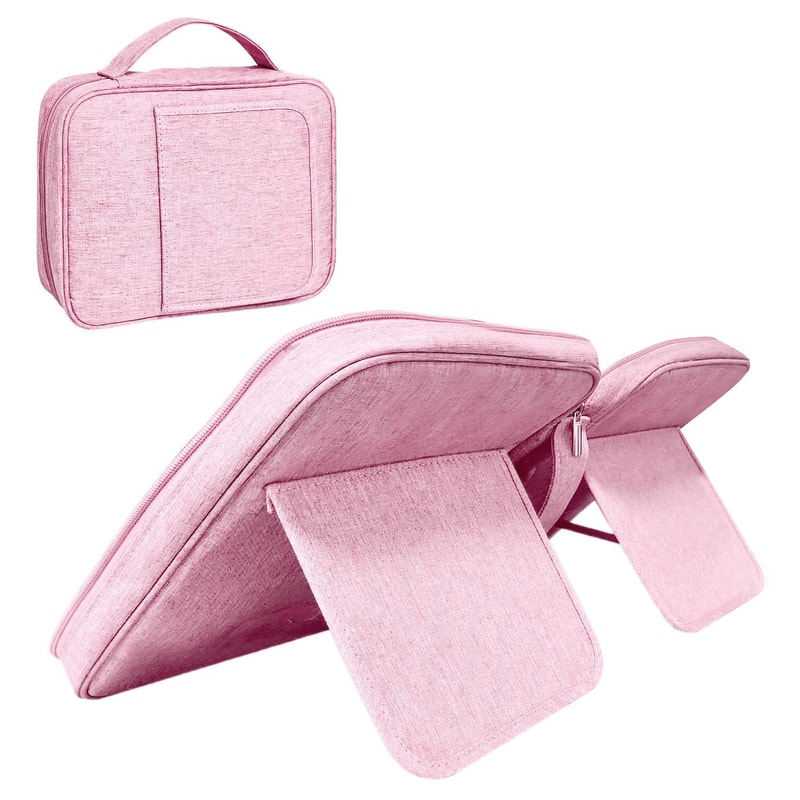 Portable Book Storage Organizer With Handle Stand Tablet Reading Bag 7