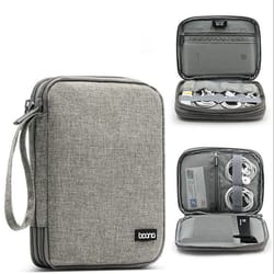double layer cable organizer & digital accessories bag portable travel case