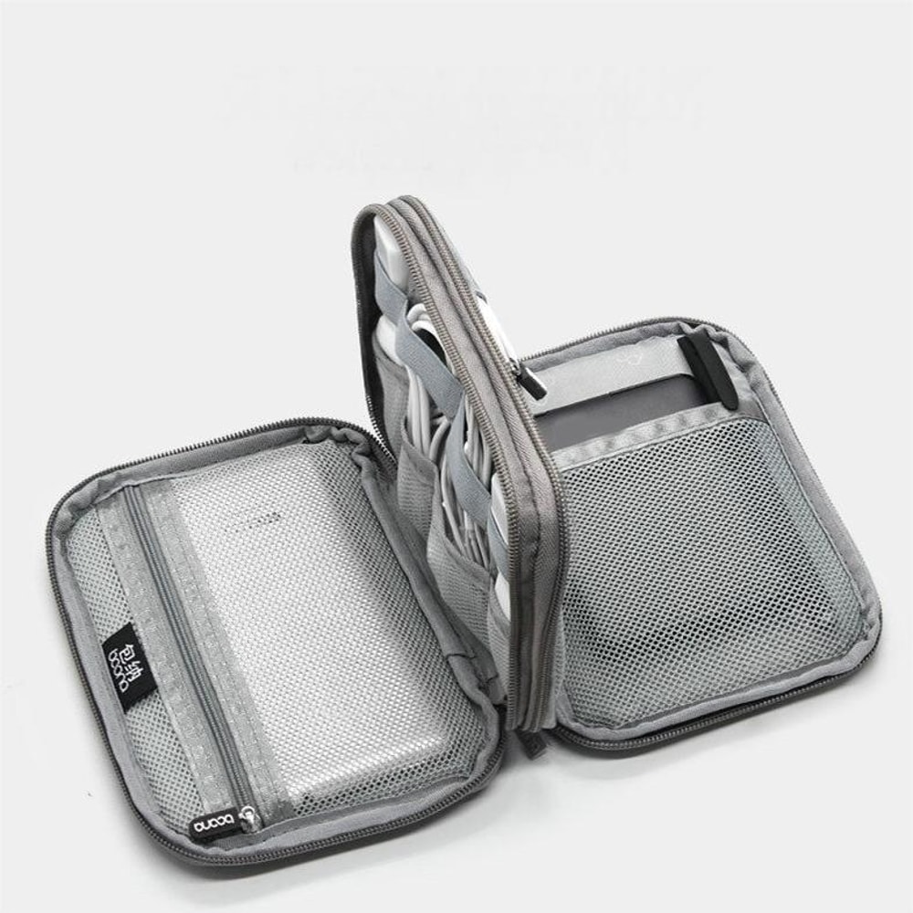 Double Layer Cable Organizer Digital Accessories Bag Portable Travel Case 3
