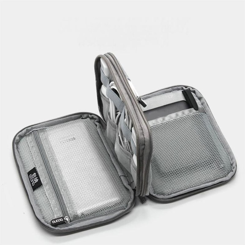 Double Layer Cable Organizer Digital Accessories Bag Portable Travel Case 3