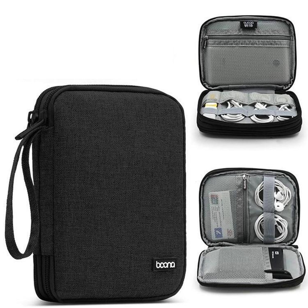 Double layer Cable Organizer & Digital Accessories Bag Portable Travel Case