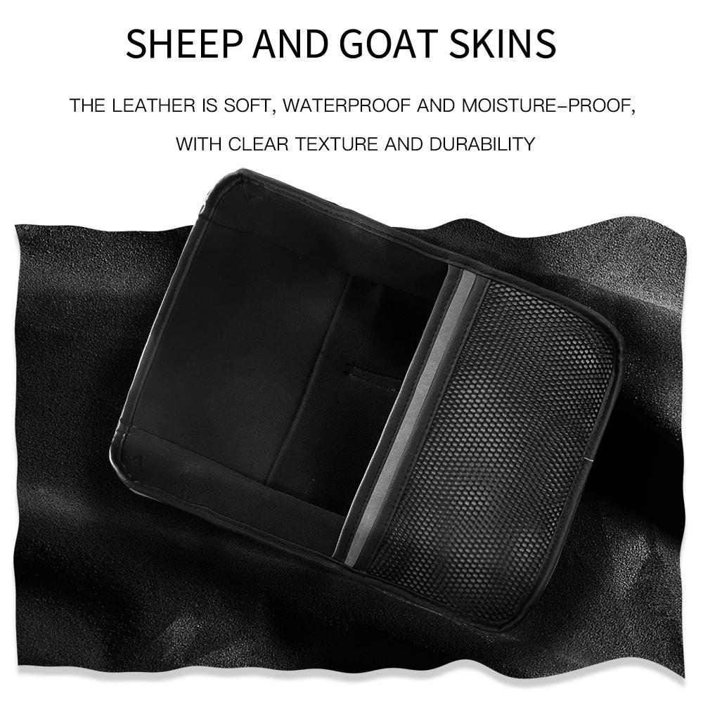 Premium Sheepskin Leather Car Console Organizer Bag Hanging Storage Solution 1