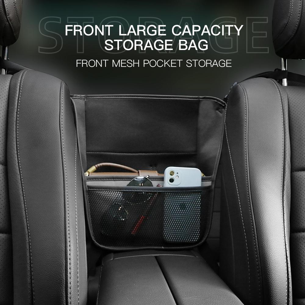 Premium Sheepskin Leather Car Console Organizer Bag Hanging Storage Solution 4