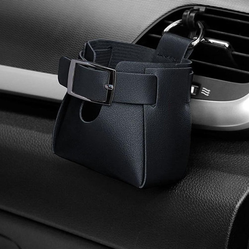 Premium Car Air Vent Storage Bag PU Leather Organizer For Essentials 8