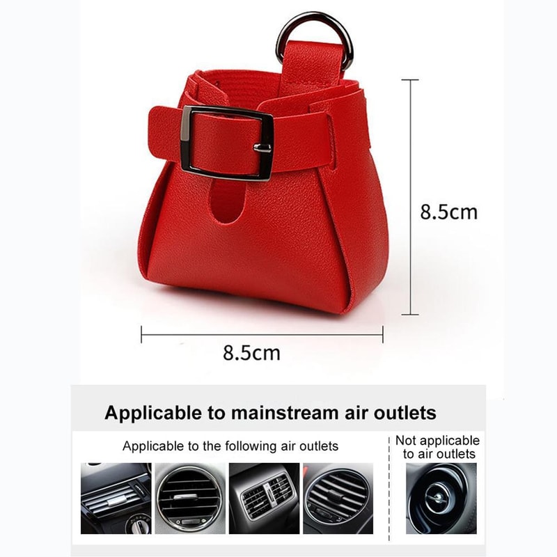 Premium Car Air Vent Storage Bag PU Leather Organizer For Essentials 7