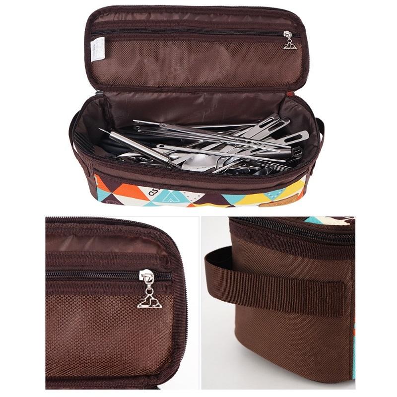 Camping Cookware Portable Travel Tableware Organizer Storage Bag 0